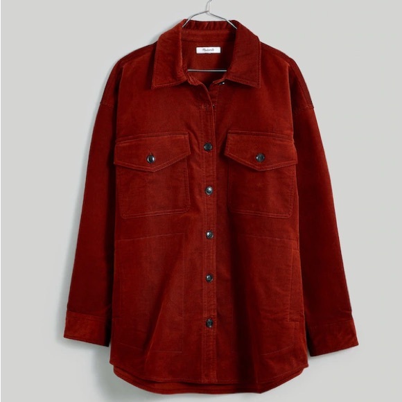 Madewell Women's Brick Red Corduroy Utility Jacket - Size Small - Picture 1 of 3